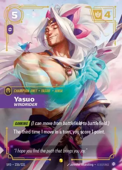 Yasuo Windrider - SFD-235 - Spiritforged - Riftbound card
