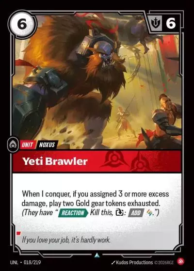 Yeti Brawler - UNL-018 - Unleashed - Riftbound card