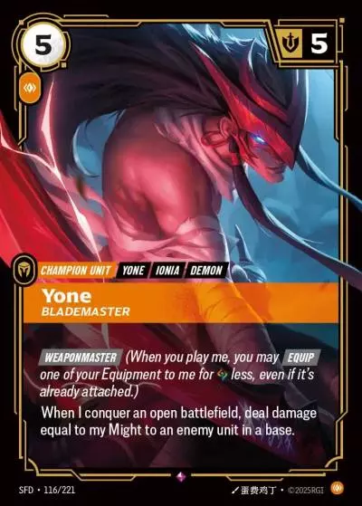 Yone Blademaster - SFD-116 - Spiritforged - Riftbound card