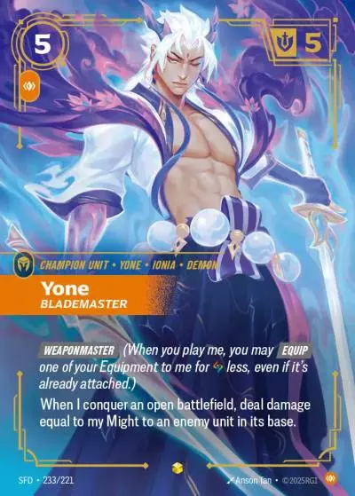 Yone Blademaster - SFD-233 - Spiritforged - Riftbound card