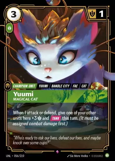 Yuumi, Magical Cat - UNL-056 - Unleashed - Riftbound card
