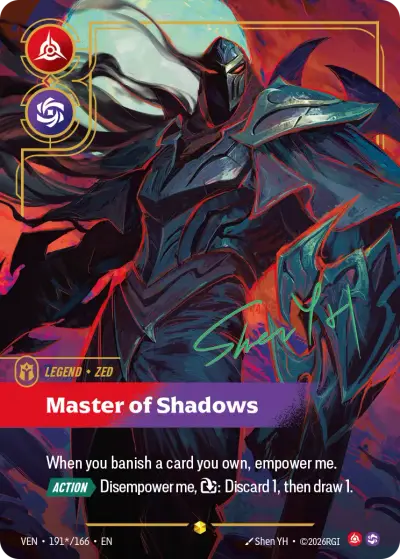 Zed Master Of Shadows VEN-191s Vendetta Riftbound card